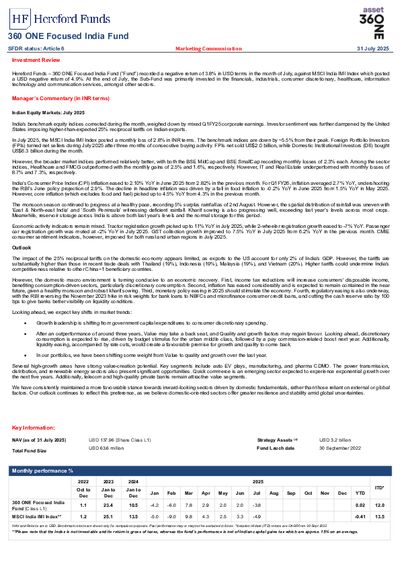 360 ONE AM factsheet July 2025