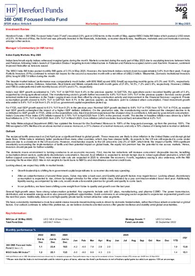 360 ONE AM factsheet May 2025