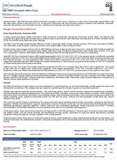 360 ONE AM factsheet November 2025