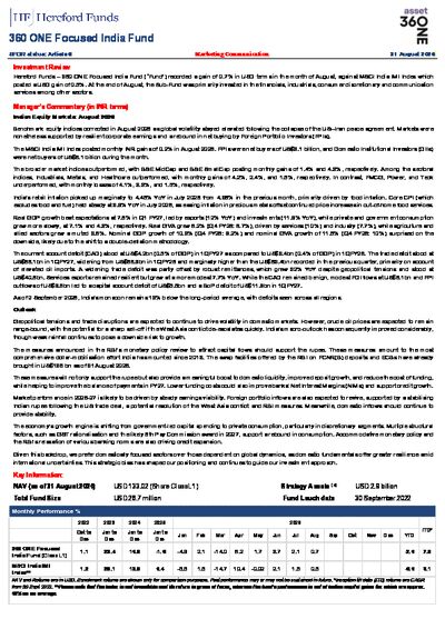 360 ONE factsheet August 2026