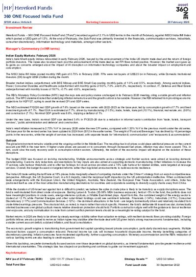 360 ONE factsheet February 2026