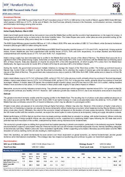 360 ONE factsheet March 2026