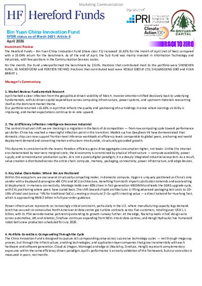 Bin Yuan China Innovation Fund April 2026