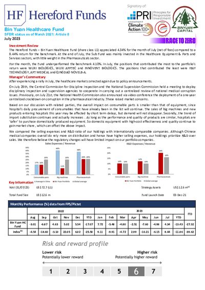 Bin Yuan Healthcare Factsheet July 2023