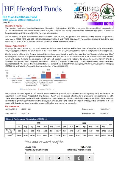 Bin Yuan Healthcare Factsheet June 2023