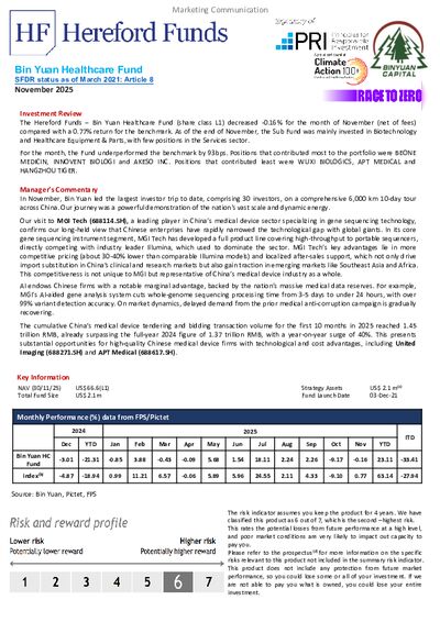 Bin Yuan Healthcare factsheet November 2025