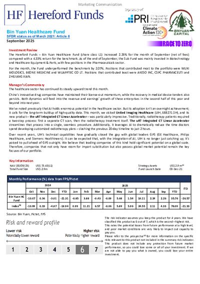 Bin Yuan Healthcare factsheet September 2025