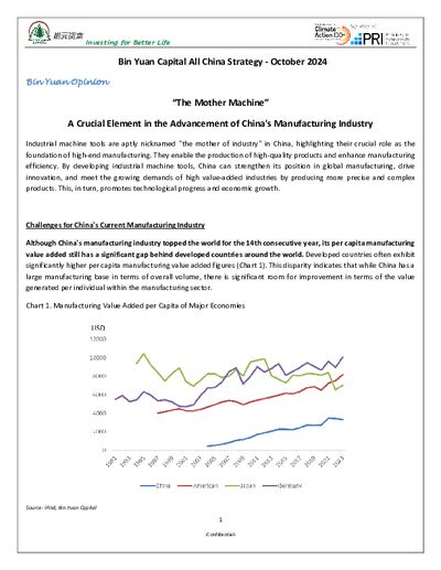 Bin Yuan October 2024 monthly letter - Machine Tool Industry review