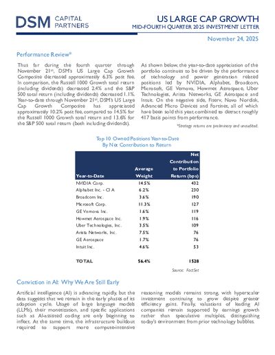 DSM Mid Q4 2025 Investment Letter