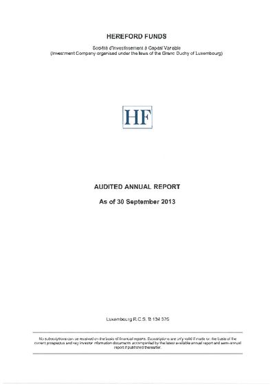 Annual Report Audited and Signed 2013
