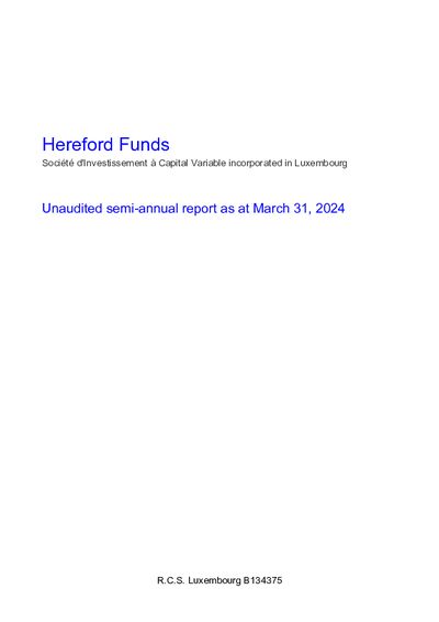 Unaudited semi-annual report as at 31 March 2024