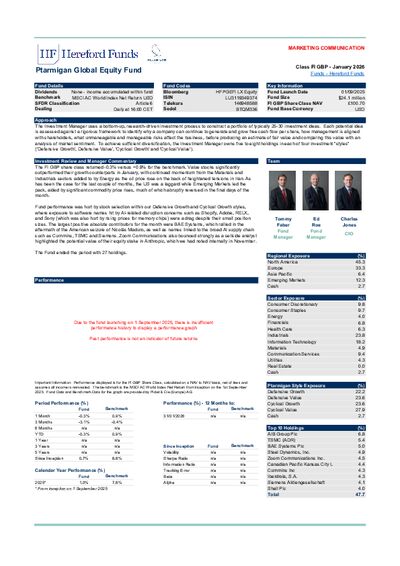 Ptarmigan Factsheet January 2026