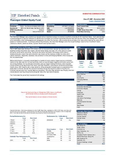 Ptarmigan Factsheet November 2025